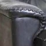 Luxury leather sofa from the Swiss house DE SEDE, black leather sofa