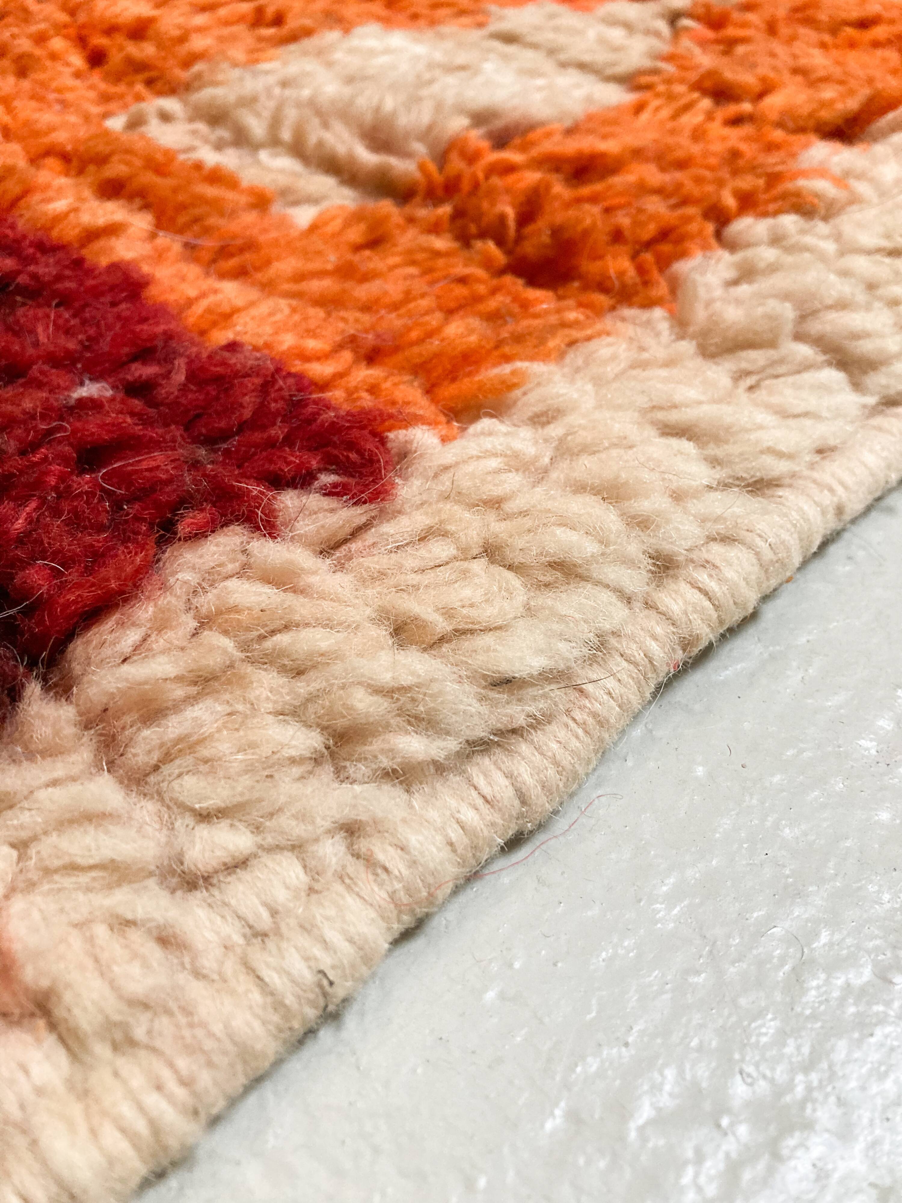 Moroccan Berber rug Boujaad corridor with colorful patterns 282x69cm