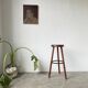 High tripod oak stool