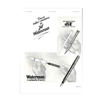 Affiche vintage années 30 Stylo Jif Waterman