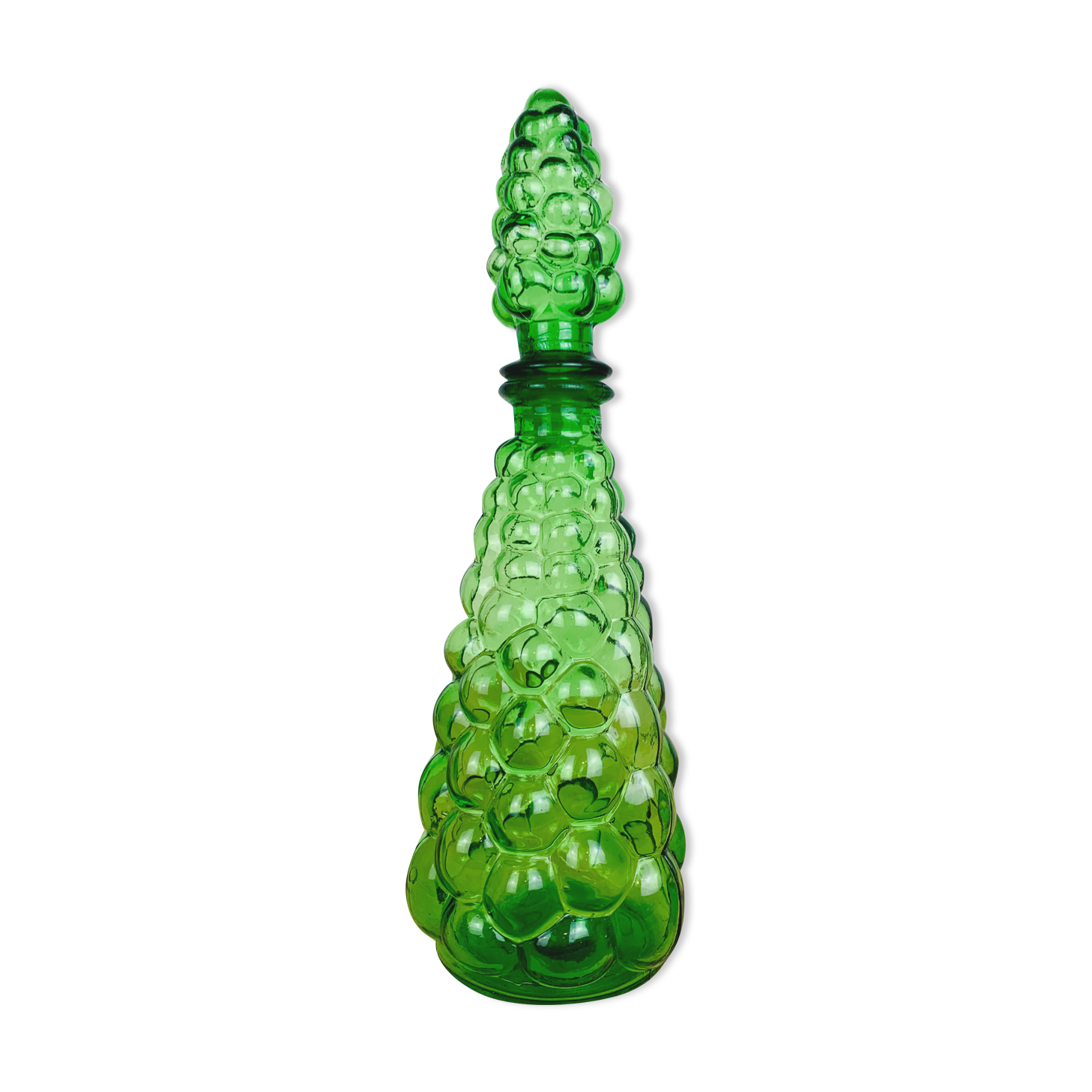 Italian green glass carafe