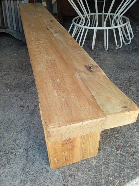 Bench 180 cm old solid wood with patina