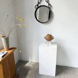 Brutalist mirror with metal chain from the 50s
