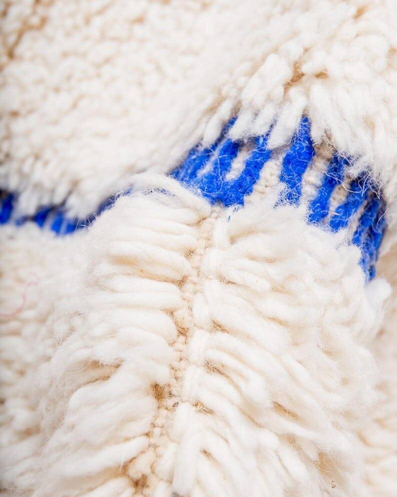 Handwoven traditional beni ourain wool rug size 1.5/2.5 m