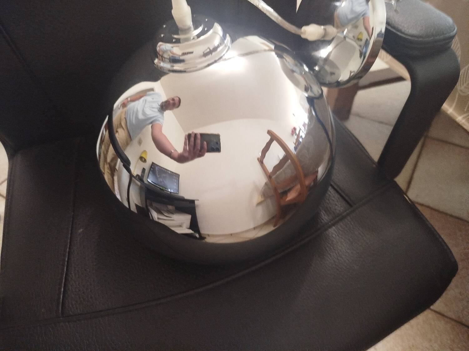 Vintage chrome pendant – Ø 30 cm – Very good condition

Pendant