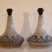 Pair of Danish ceramic lamps by Arne Fine Nielsen, 1970.
