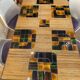 Adrien audoux & frida minet (20th century), dining table in stained rattan,