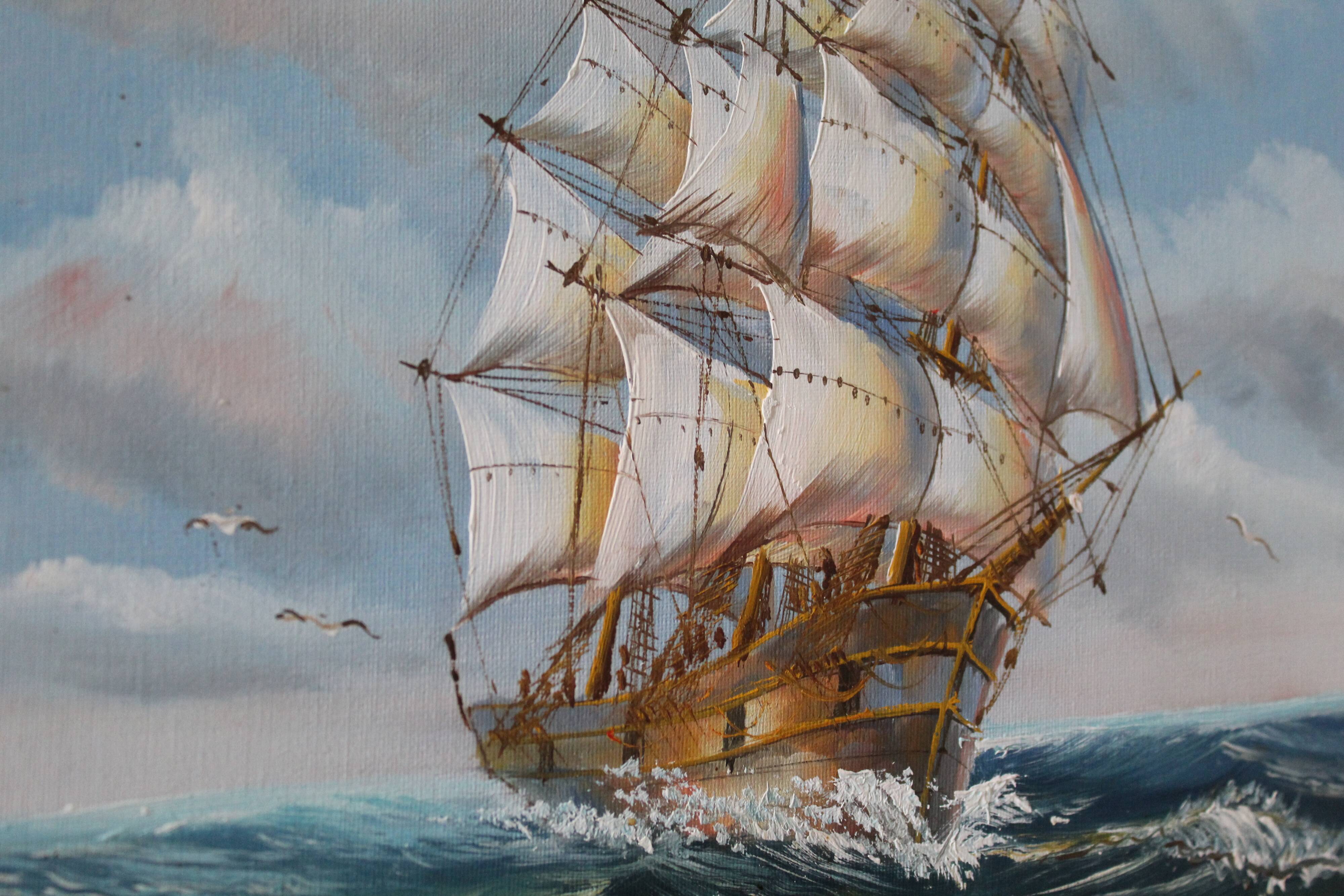 Tableau "Voilier dans la tempête"