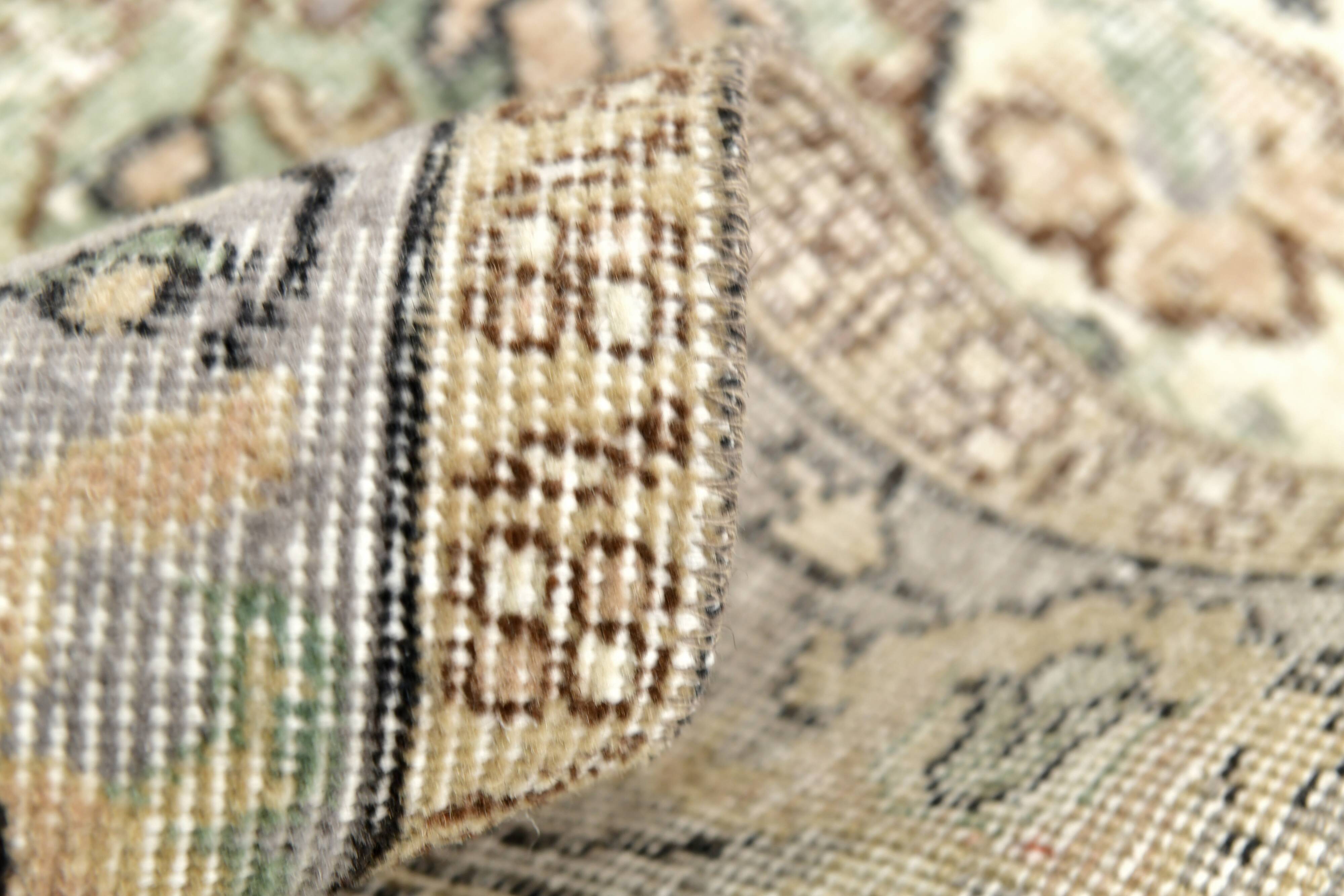 5x9 Turkish Olive Green & Cream Floral Vintage Area Rug, 169x280Cm