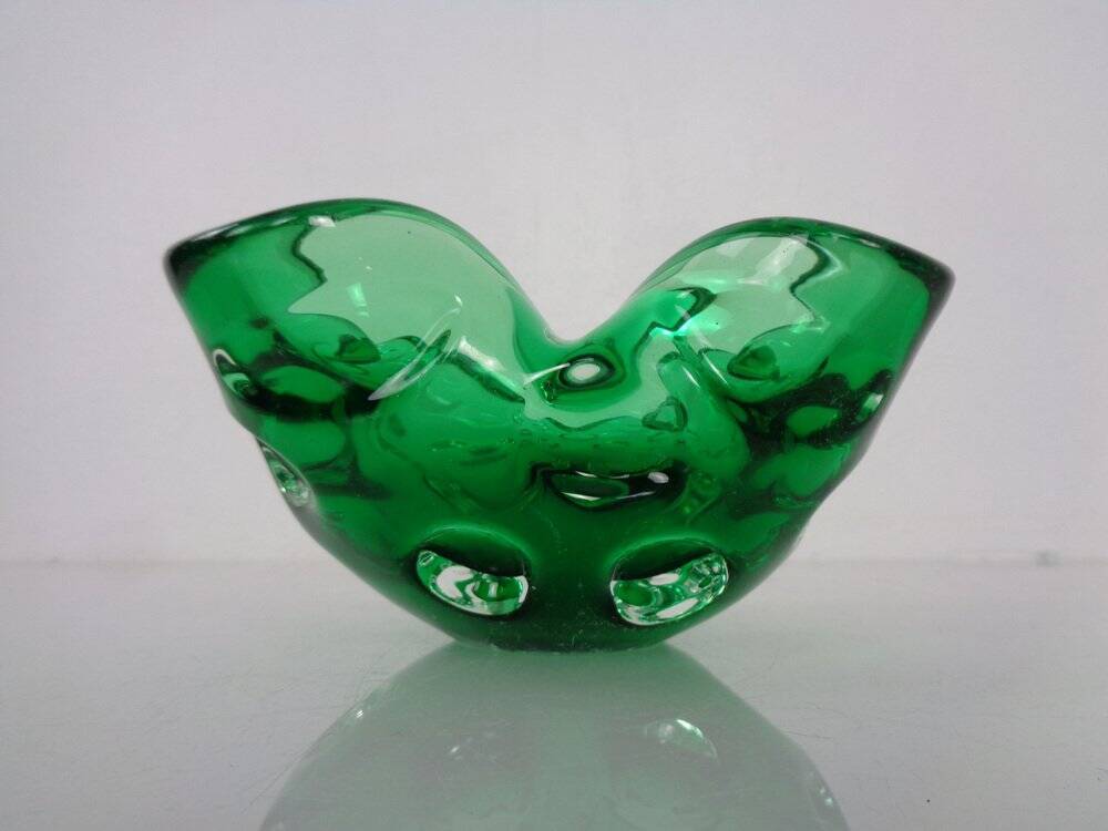 Green Sommerso Murano Glass Ashtray, Italy, 1960s