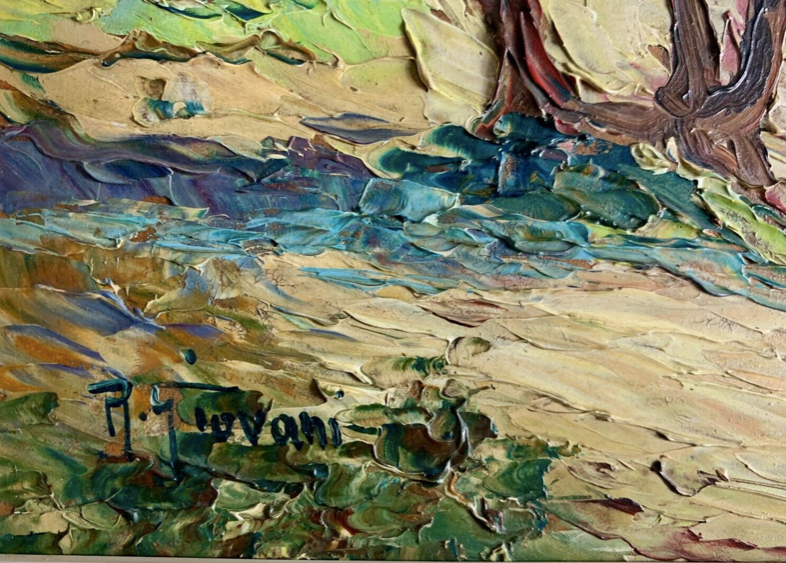 Oil on canvas Italian School, the coasts of Tuscany in Italy, signed R.GIOVANI