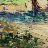 Oil on canvas Italian School, the coasts of Tuscany in Italy, signed R.GIOVANI