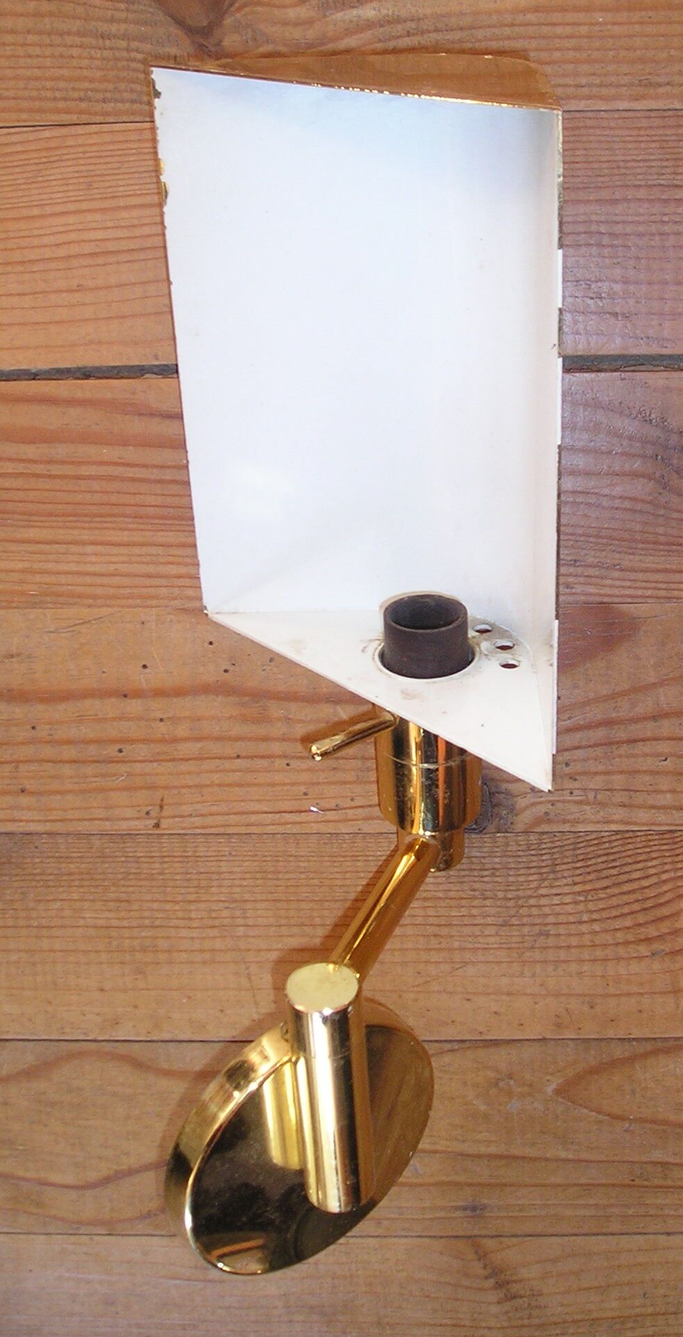 Swivel wall for indirect lighting, vintage 70's Golden brass
