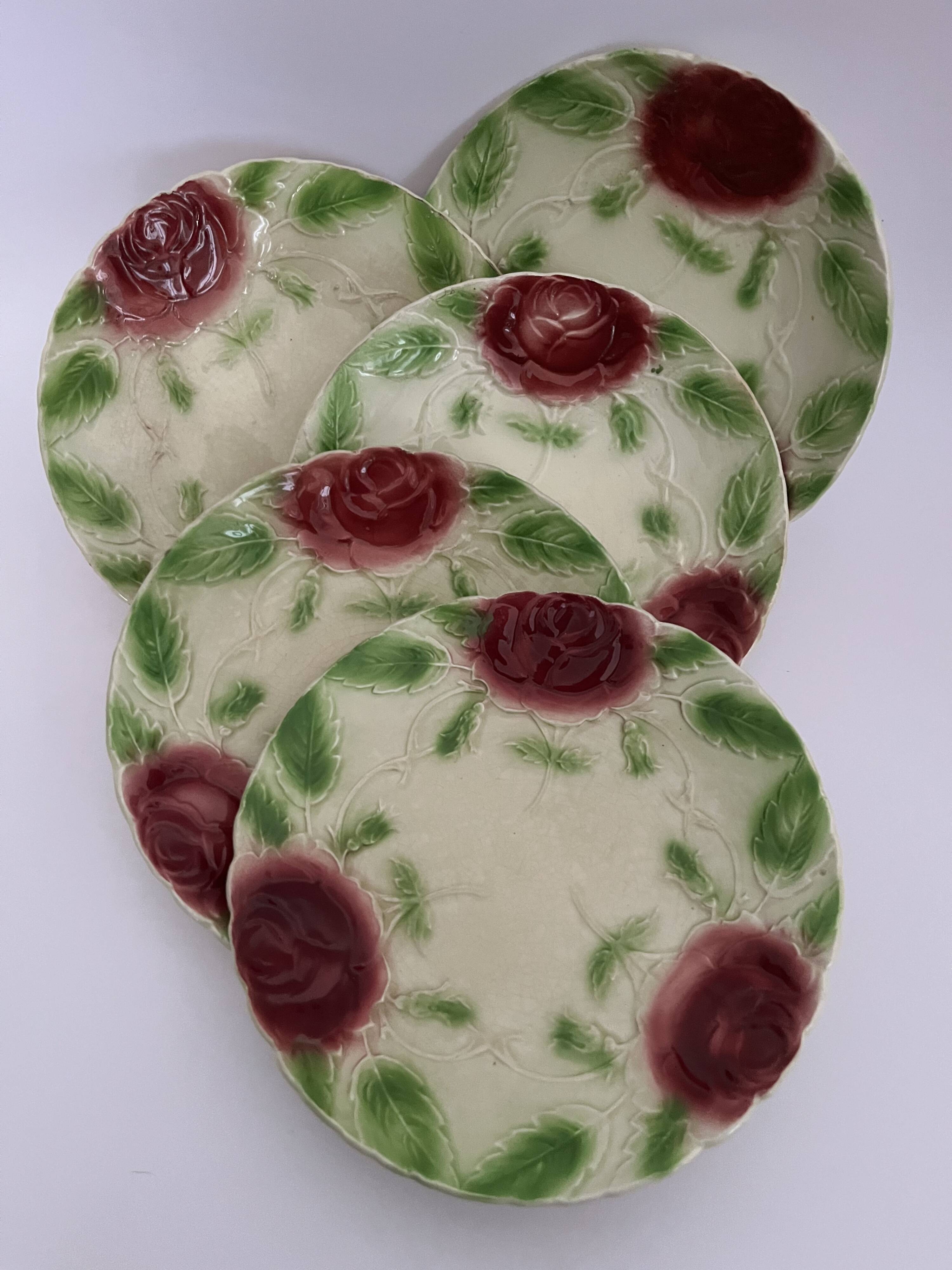 Assiette barbotine - Rose