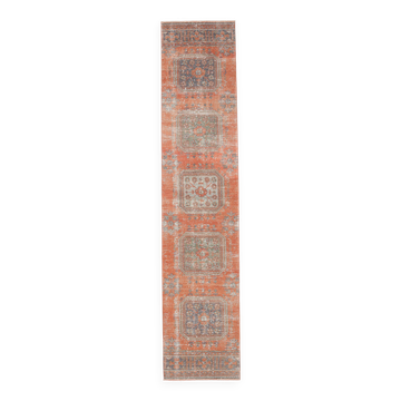 Turkish Terracotta Vintage Runner Rug, 75x357Cm