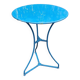 Guéridon / petite table de jardin ancienne en métal bleue