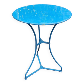 Small old blue metal garden table