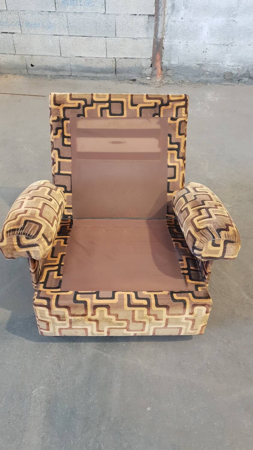 Paire de fauteuils en velours, 1970