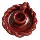 Twisted red earthenware candle holder - in the style of St Clément