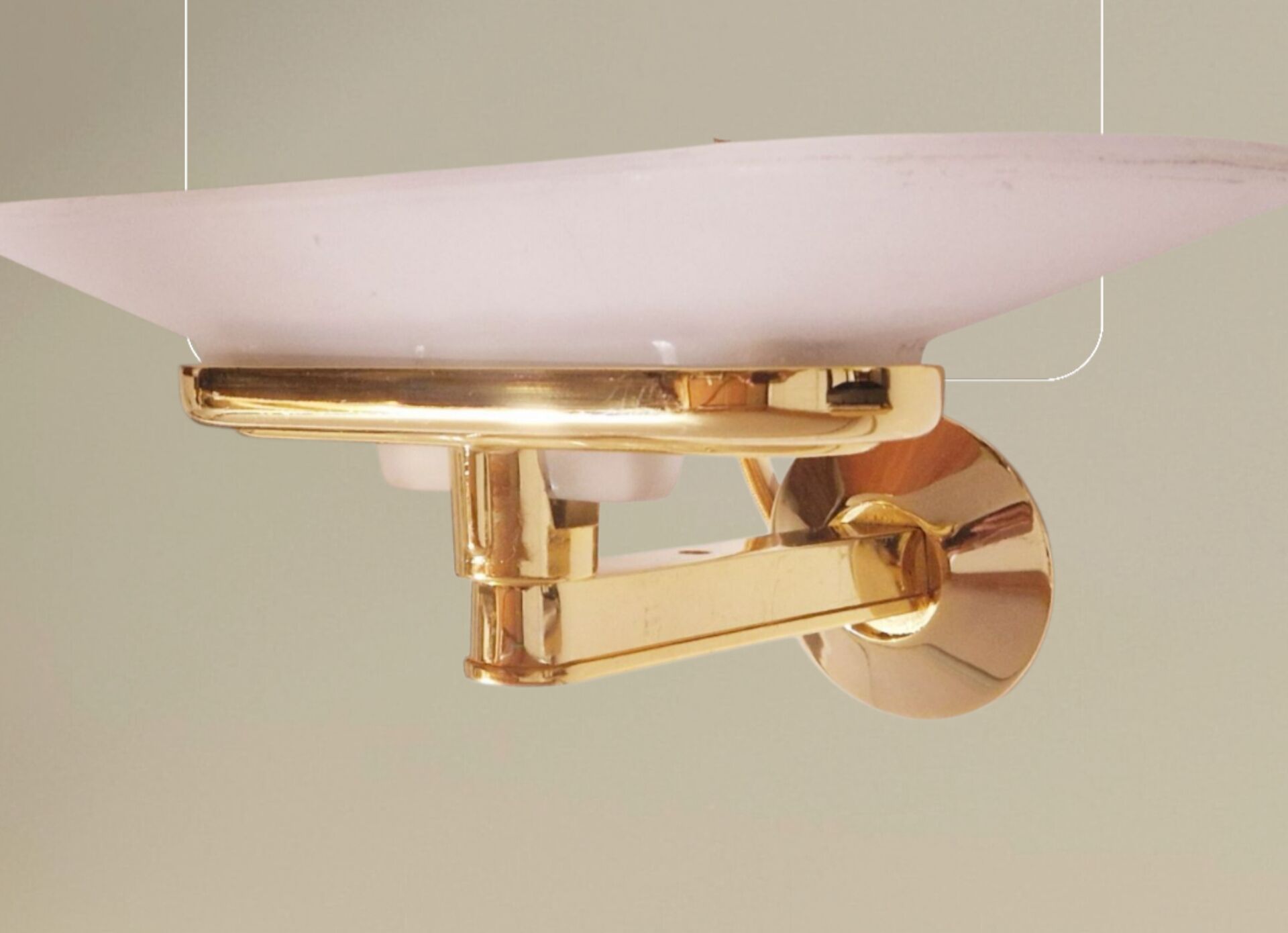 Jill Wall Light – Italian Design Arteluce 1980 – Brass & Opaline Glass