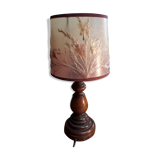 solid wood foot lamp and day offal flowers and wild gramine 1970s
