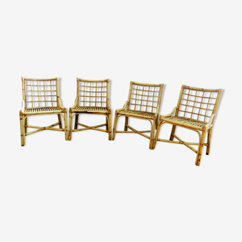 Set of 4 bamboo chairs