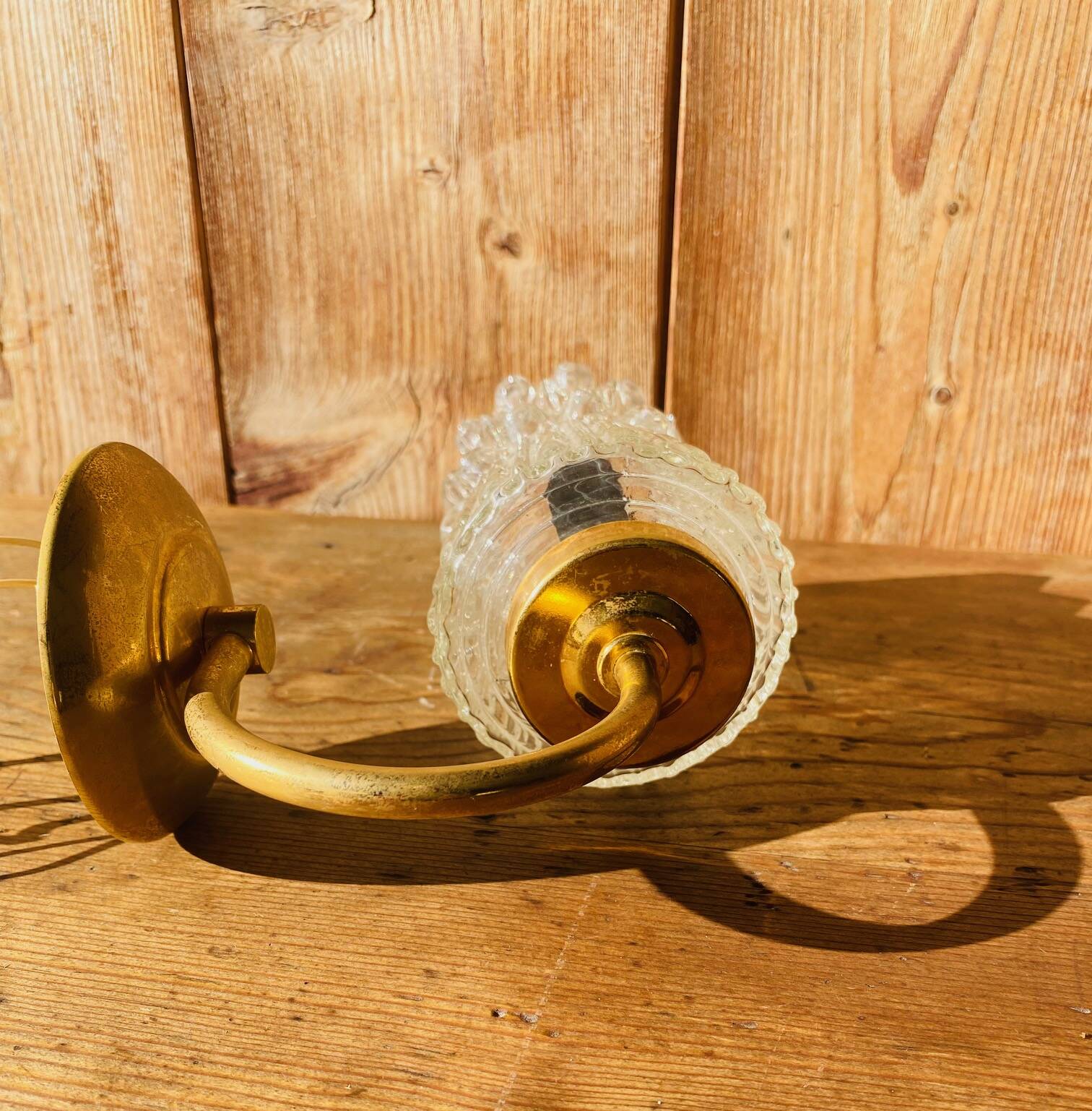 Vintage molded glass wall light