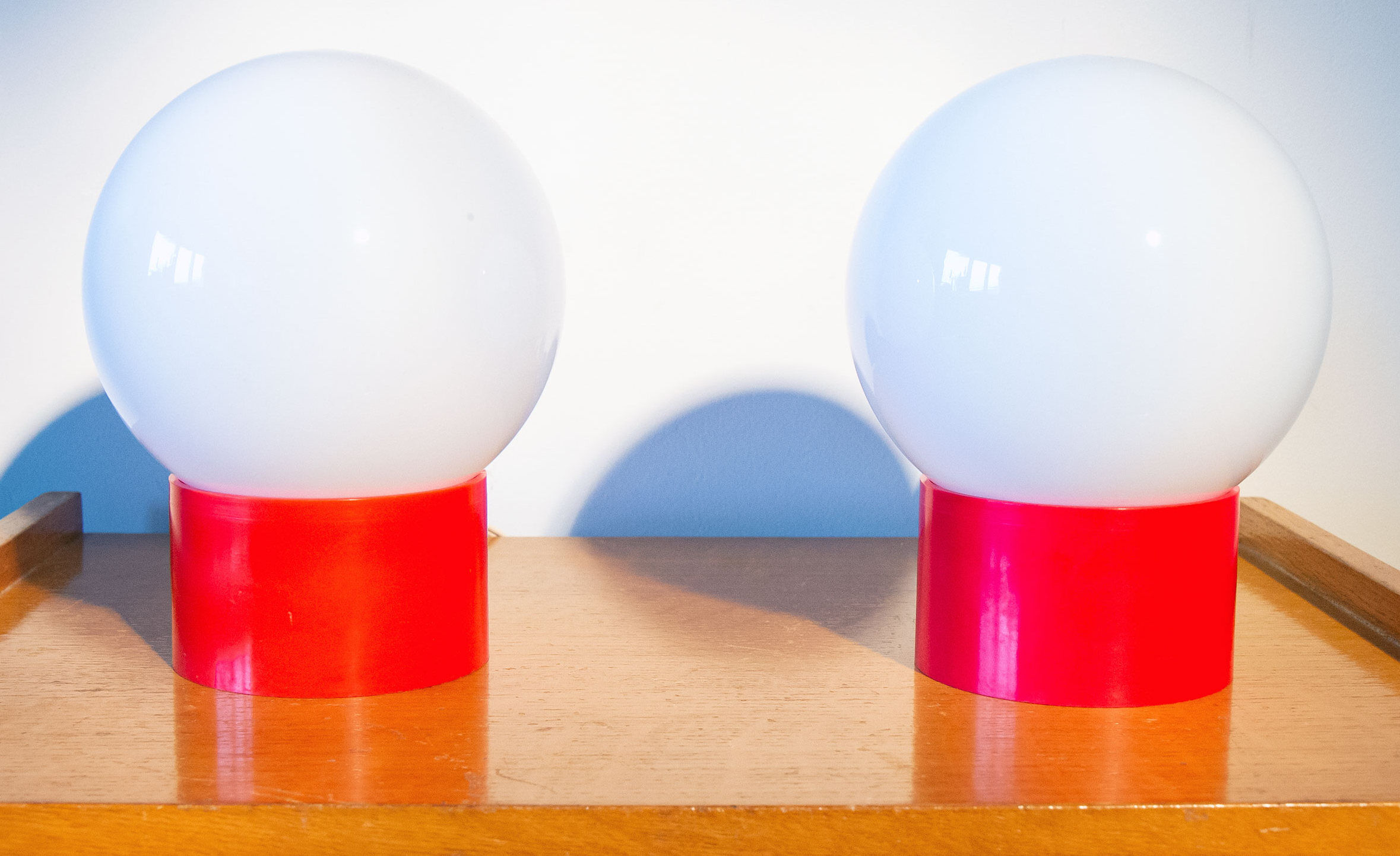 Pair of globe lamps year 70s