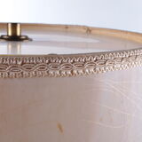Ceramic gold table lamp with original shade, 70s