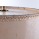 Ceramic gold table lamp with original shade, 70s