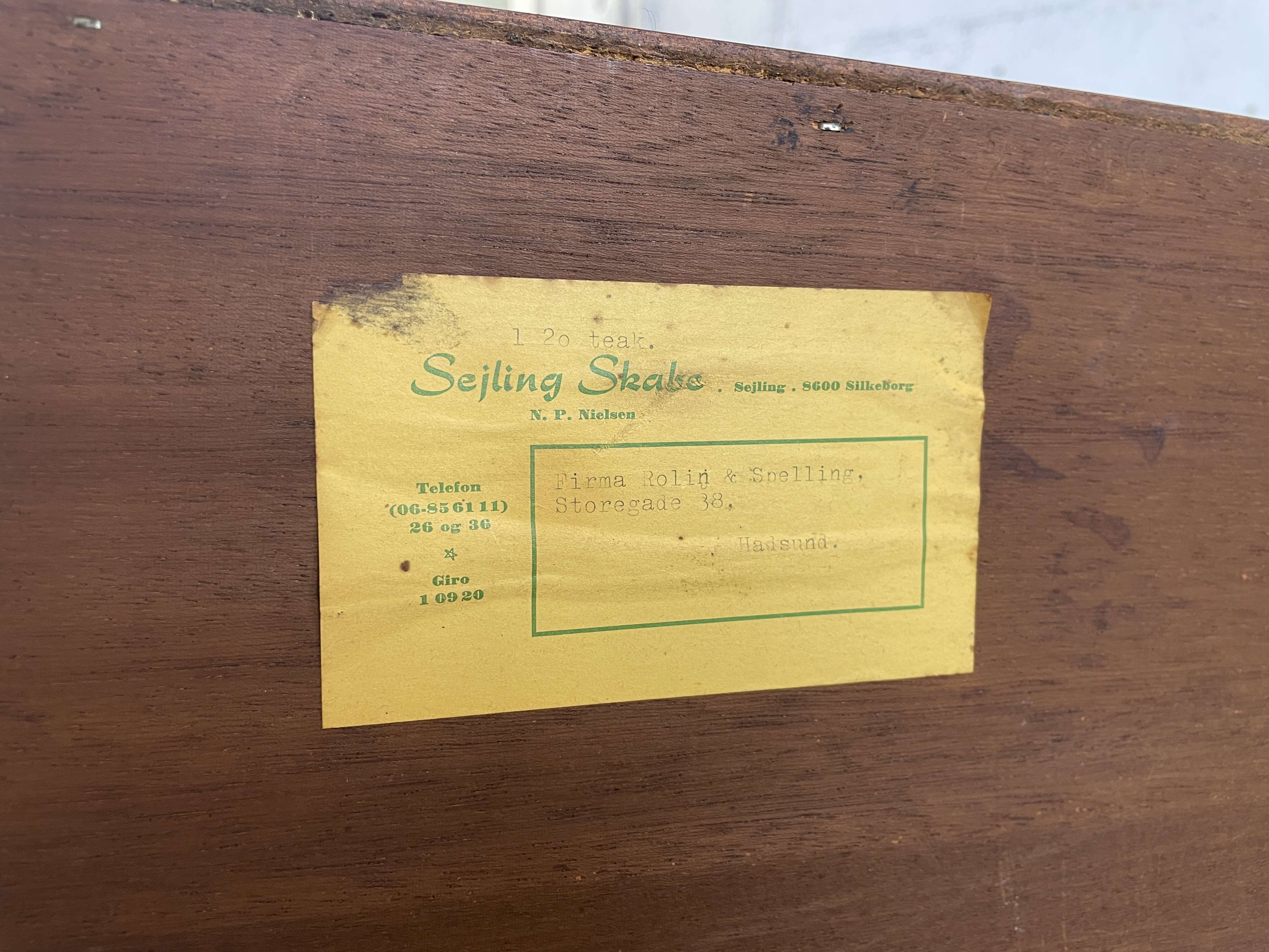 Vintage Scandinavian "highboard" teak sideboard by EW Bach for Sejling Skabe, 60s