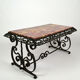 Coffee table in marble and wrought iron, circa 1940
