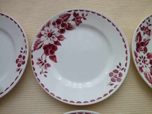 6 Earthenware dessert plates from St Amand Céranor Model Jane