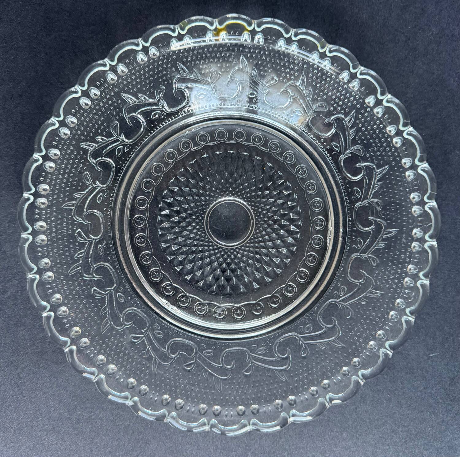 2 antique moulded glass bowls