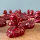 Set of 12 vintage knife holders in majolica slurry,
