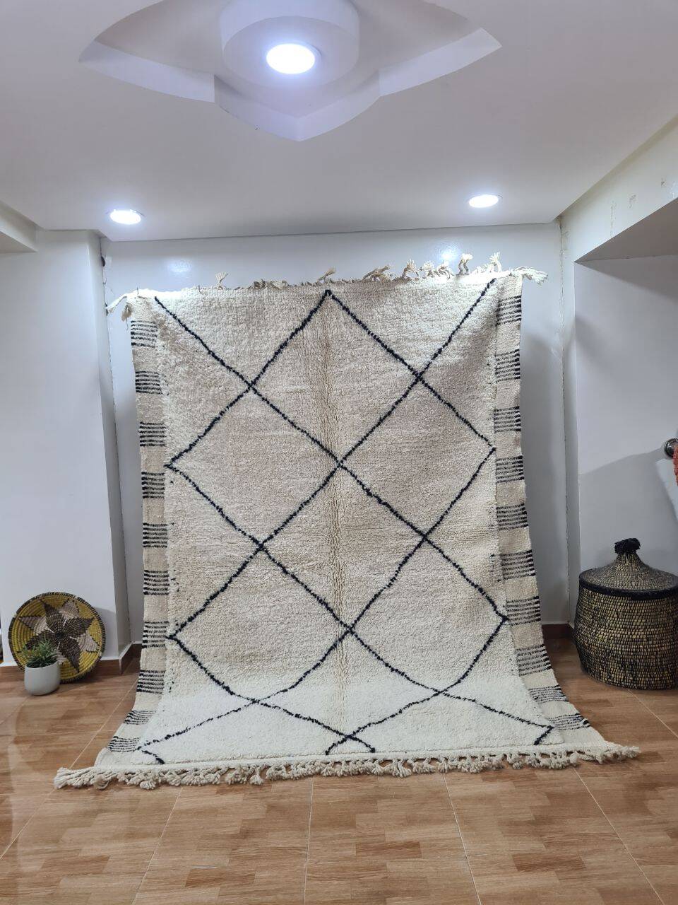 Handmade wool Berber rug 250x150 cm