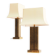 Pair of Large Brass Table Lamps by Willy Daro, Belgium, 1970s