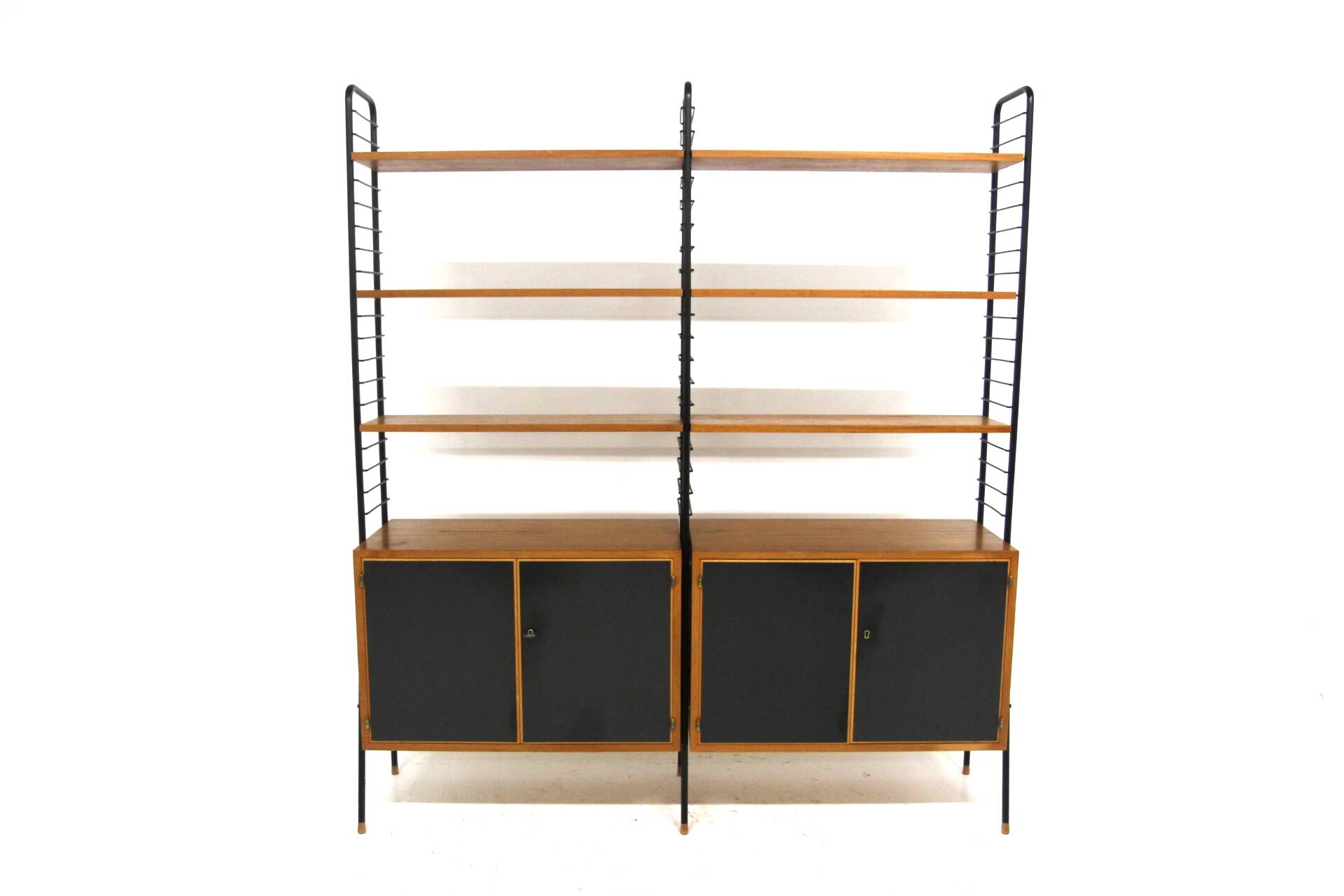 Bibliothèque scandinave "double" en teck, Kurt Nordström, Suède, 1950