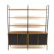 Bibliothèque scandinave "double" en teck, Kurt Nordström, Suède, 1950