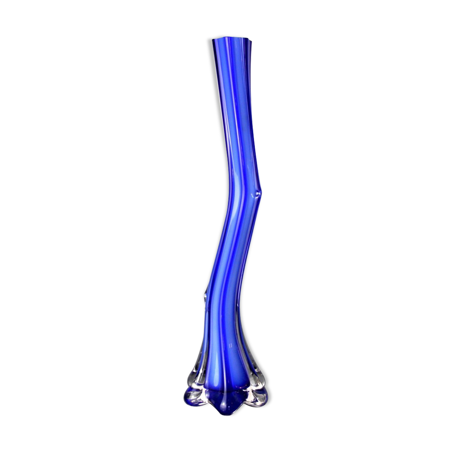 Blue soliflore in murano glass, italy, 1960