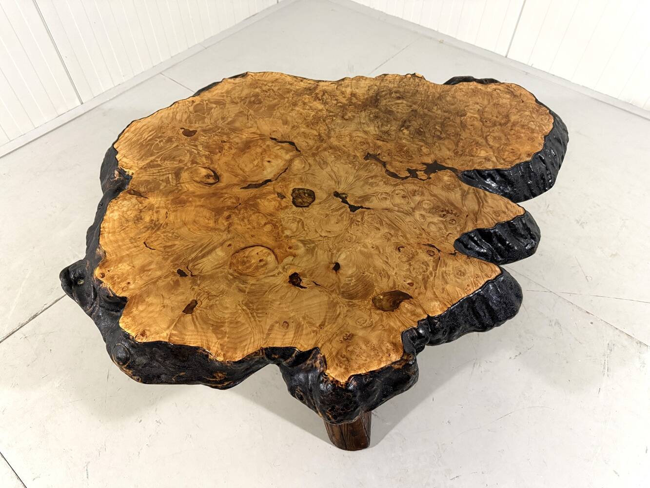 Large tree trunk coffee table by Frank Armich Canada