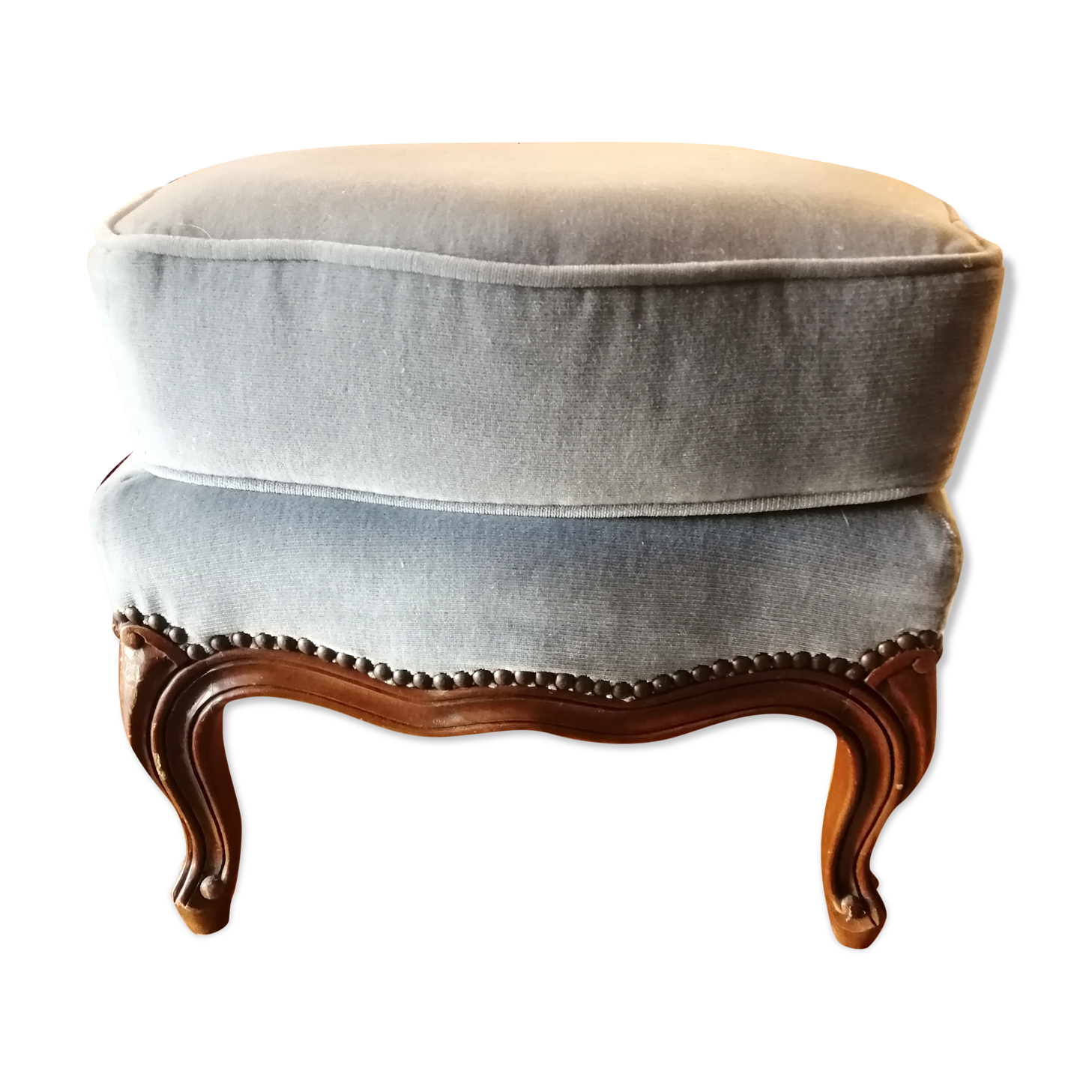 Foot rest stool Louis XV velvet