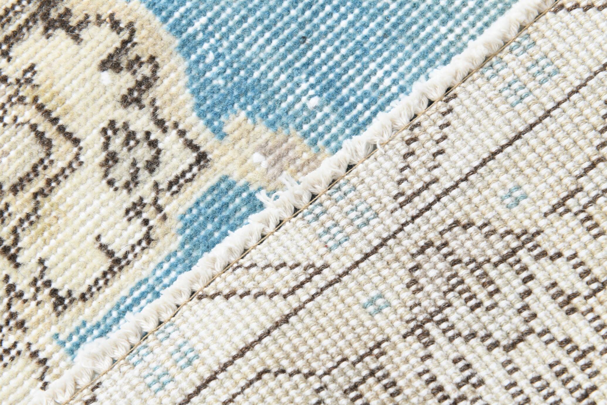 4x6 Sky Blue Orienta Classic Pattern Vintage Rug, 113x201Cm