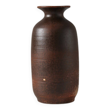 Unglazed Brown Ceramic Vase, Germany, 1960s