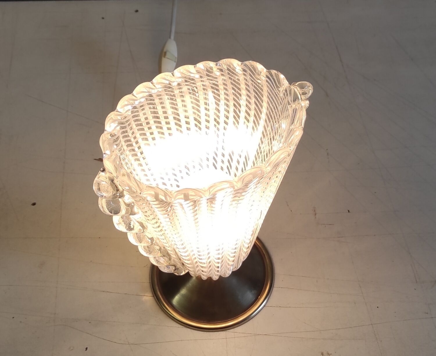 Table lamp with Murano glass shade - mid 20th century
