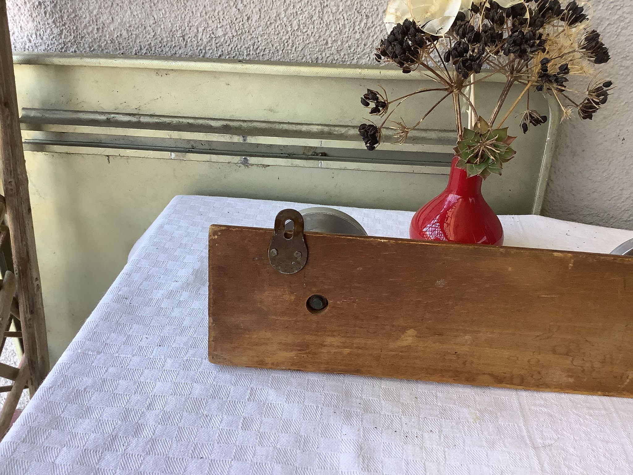 Coat rack hook wood and zinc vintage 50'