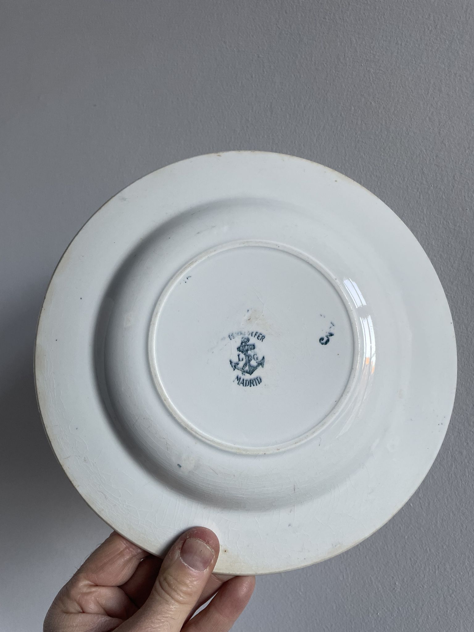 Set of 10 hollow plates Terre de Fer XIXth, model Madrid