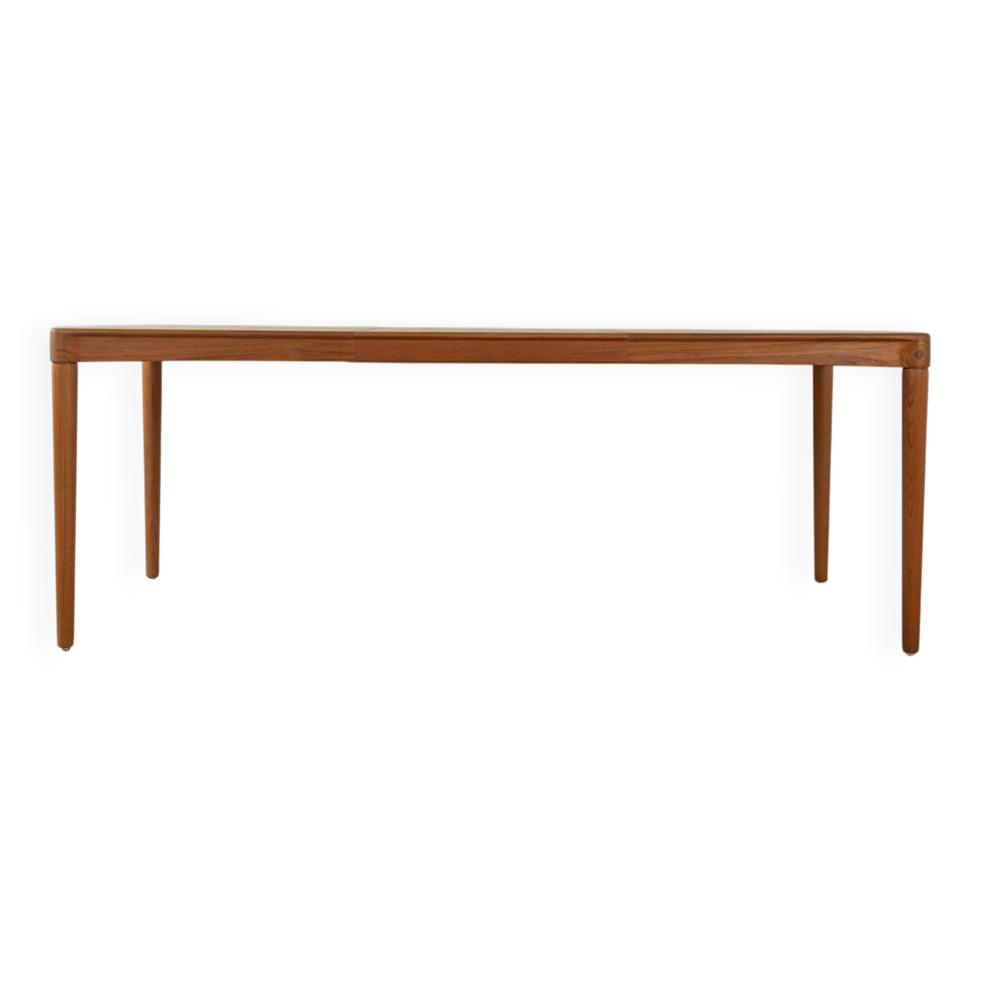 Rare extendable teak dining table by H.W. Klein for Bramin (1960s)