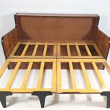 Art deco walnut sofa bed, 1960s