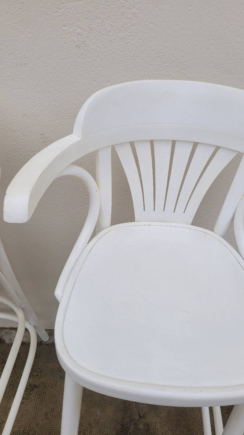 Set of 3 bentwood restaurant bar stools bistro